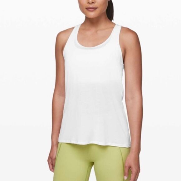 Lululemon Reenergized 2-in-1 Tank White Energy Size 8 - Picture 1 of 11